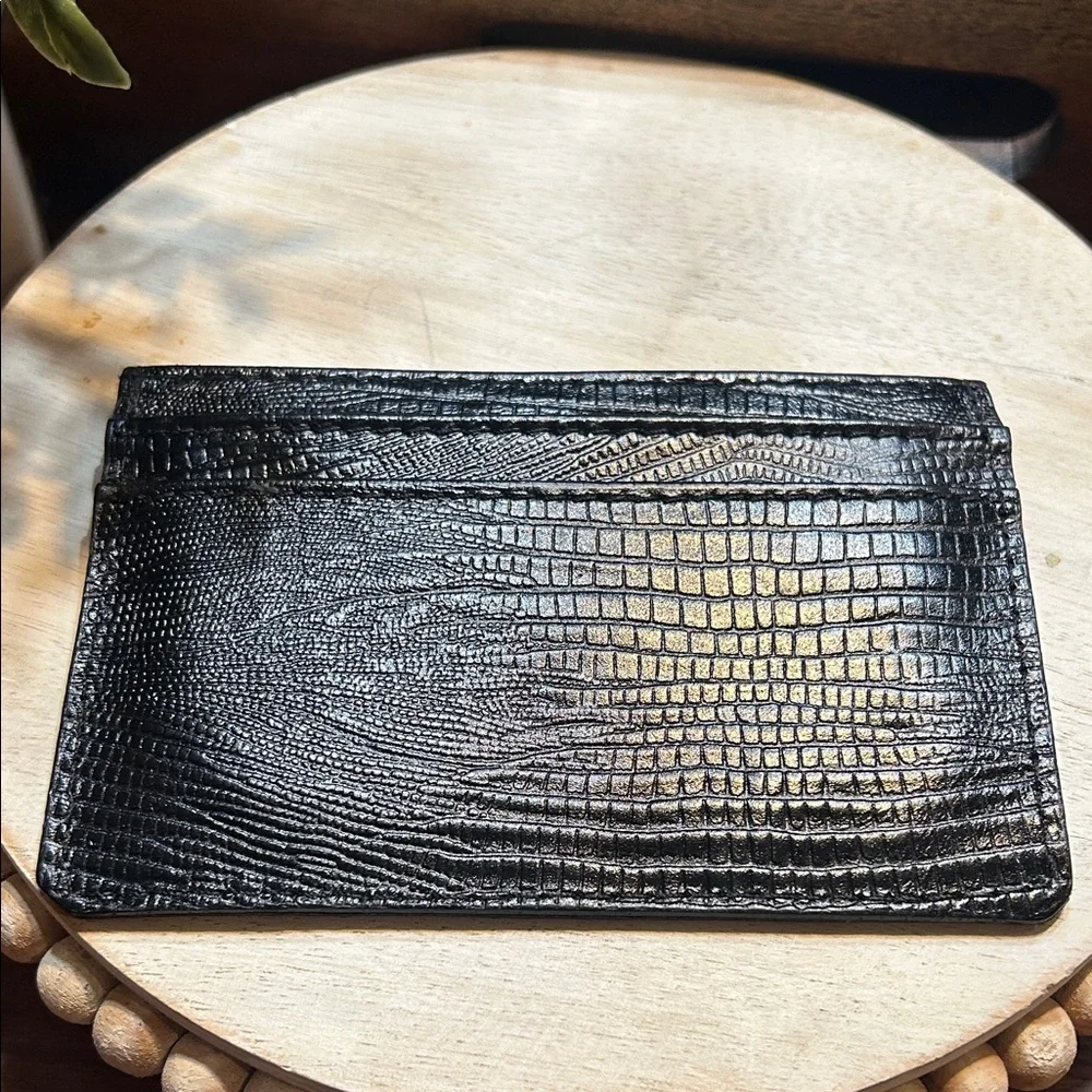 Corello Black Crocodile Embossed Card Holder